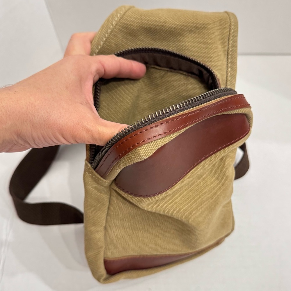 Ruffryder Canvas Slingbag Messenger/School Bag Brown Leather Travel Outdoor